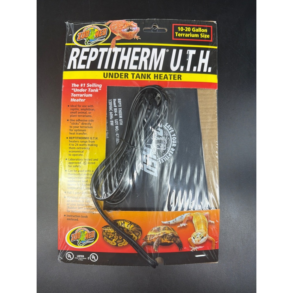 Zoo Med ReptiTherm U.T.H. Under Tank Heater 8W for 10-20 Gallon Terrariums RH-4